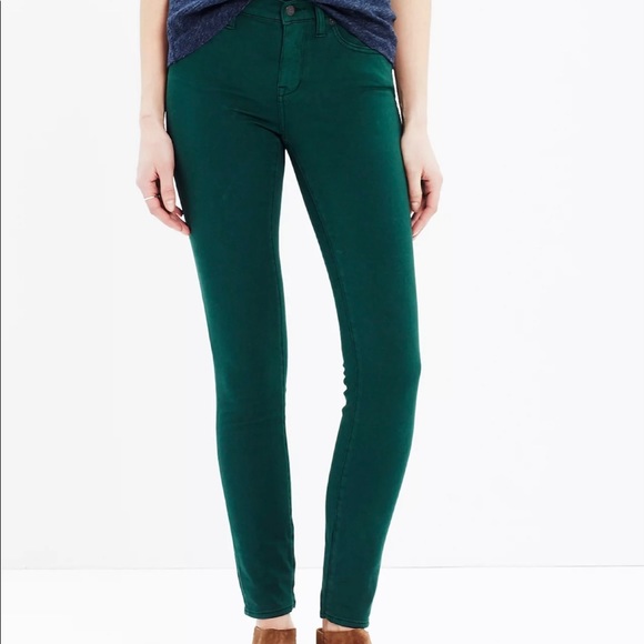 Madewell Forest/Emerald Green Skinny Jeans. - Picture 1 of 5